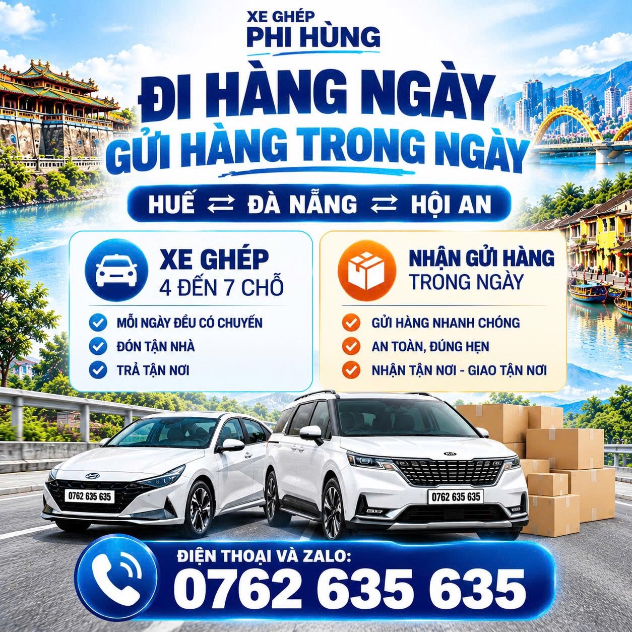 Xe Huế - Đà Nẵng - Hội An